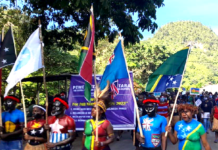 Papuans march in solidarity for United Liberation Movement for West Papua (ULMWP) becoming a full member of the Melanesian Spearhead Group