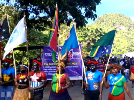 Papuans march in solidarity for United Liberation Movement for West Papua (ULMWP) becoming a full member of the Melanesian Spearhead Group