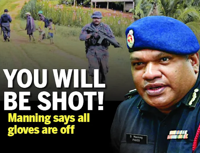 PNG police get even tougher . . . this week settlers who had allegedly been evicted opened fire at police officers with a stray bullet wounding a female reporter