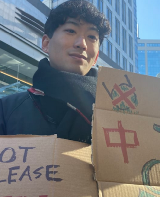 Protesters against the Fukushima wastewater dump in Aiuckland yesterday