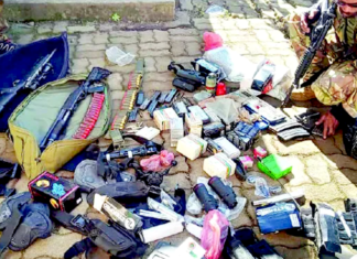 Some of the weapons and ammunition seized by PNG police