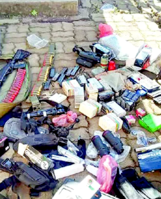 Some of the weapons and ammunition seized by PNG police
