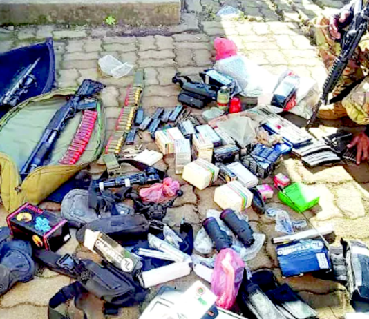Some of the weapons and ammunition seized by PNG police