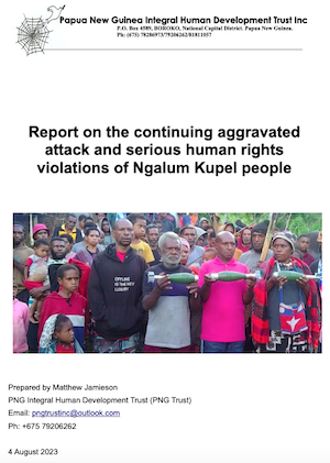 The cover of the PNG Trust human rights report