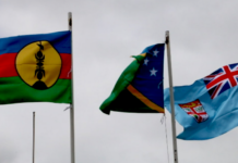 Flying high for Melanesia . . . the Kanaky New Caledonia flag