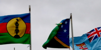 Flying high for Melanesia . . . the Kanaky New Caledonia flag