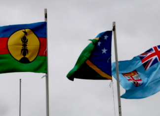 Flying high for Melanesia . . . the Kanaky New Caledonia flag