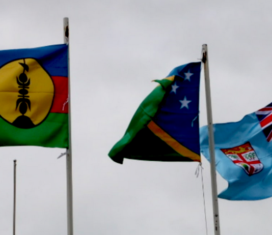 Flying high for Melanesia . . . the Kanaky New Caledonia flag