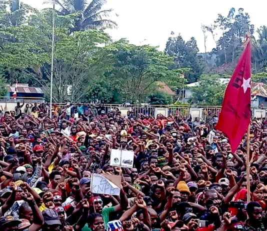 A peaceful West Papuan protest over the controversial 1962 New York Agreement 15 August 2023