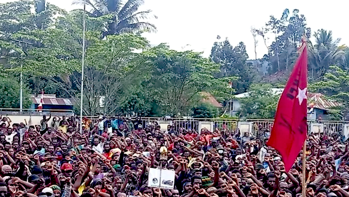A peaceful West Papuan protest over the controversial 1962 New York Agreement 15 August 2023