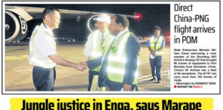 Today's front page of the PNG National newspaper covering the Engan tribal fighting 220823