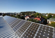 Solar panels on the rooftop of the Greenpeace Aotearoa office