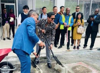 The ground-breaking ceremony for the Indonesian-funded ugrade of the VIP Lounge in Port Vila