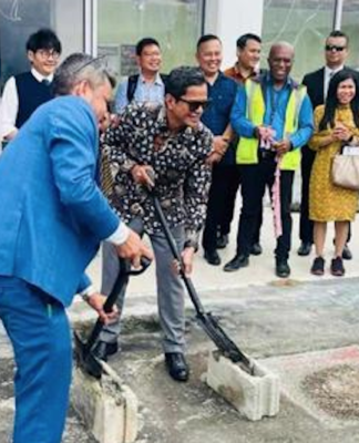 The ground-breaking ceremony for the Indonesian-funded ugrade of the VIP Lounge in Port Vila