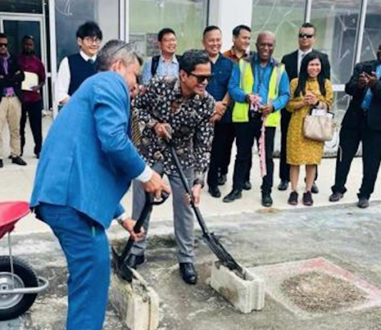 The ground-breaking ceremony for the Indonesian-funded ugrade of the VIP Lounge in Port Vila