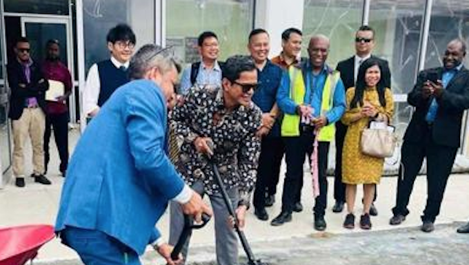 The ground-breaking ceremony for the Indonesian-funded ugrade of the VIP Lounge in Port Vila