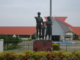 A statue at the entrance to Vanuatu's Parliament