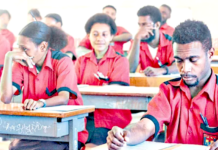 Grade 12 students from the Waigani Christian College in Port Moresby