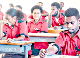Grade 12 students from the Waigani Christian College in Port Moresby