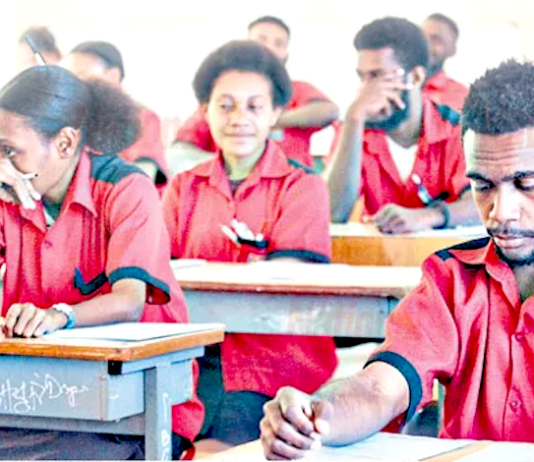 Grade 12 students from the Waigani Christian College in Port Moresby