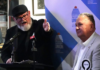 MC Martyn "Bomber" Bradbury (left) opens the Taxpayers' Union Northland election debate at Kerikeri