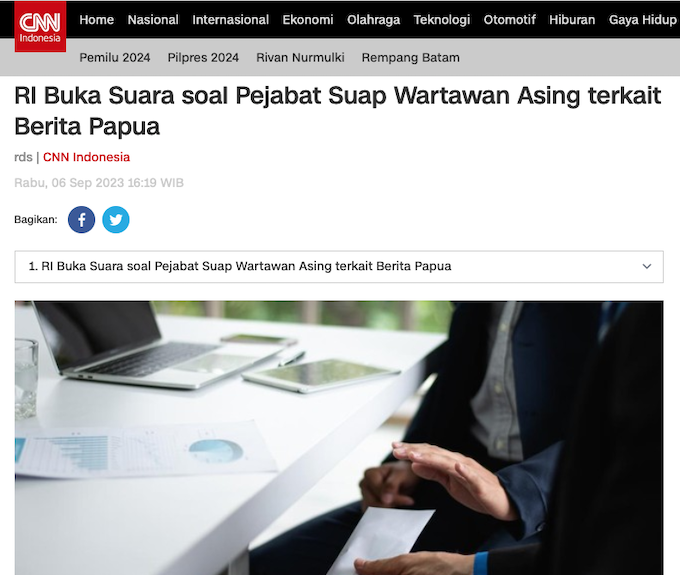 Jakarta's "denial" reported by CNN Indonesia