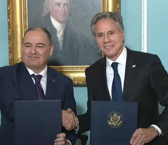 US Secretary of State Antony J. Blinken with Cook Islands Prime Minister Mark Brown