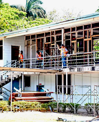 The male dormitory under renovation in UPNG's School of Medicine and Health Science