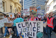 Climate protesters in Wellington in May