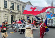 Pacific community members parade through Oamaru