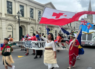 Pacific community members parade through Oamaru