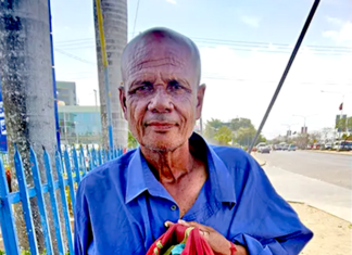 Homeless Raymond Green and his worldly possessions