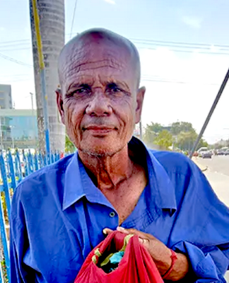 Homeless Raymond Green and his worldly possessions