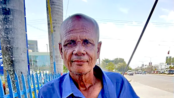 Homeless Raymond Green and his worldly possessions