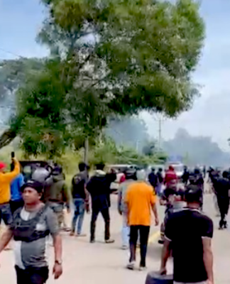 Traditional landowners in Rempang pictured after clashing with Indonesian security forces