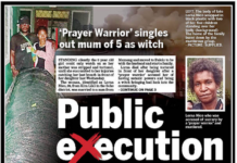 Today's PNG Post-Courier front page report on the latest sorcery allegation-related killing