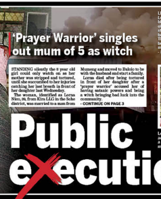 Today's PNG Post-Courier front page report on the latest sorcery allegation-related killing