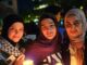 Palestinians and community supporters mourn the deaths in the Gaza hospital bombing