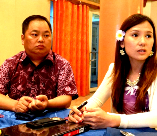 Cary Yan (left) and his associate Gina Zhou