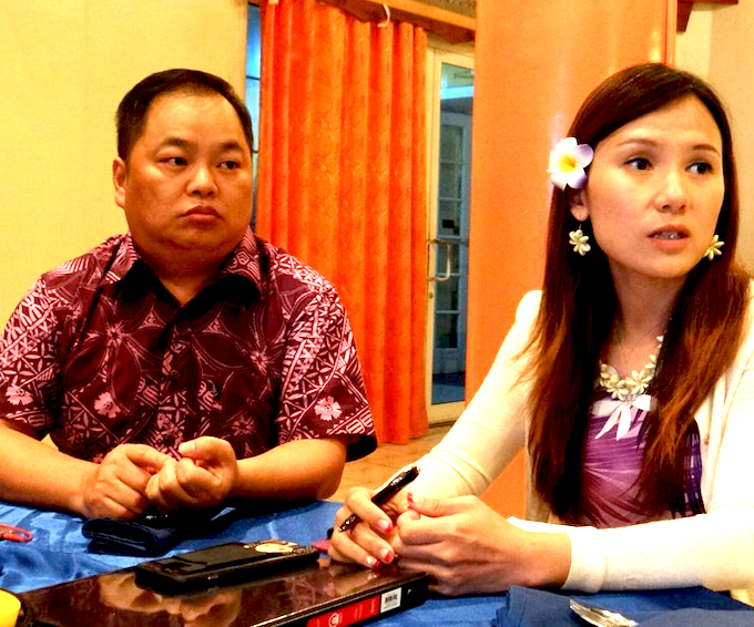 Cary Yan (left) and his associate Gina Zhou