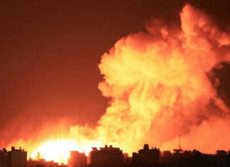 Indiscriminate Israeli bombardment of civilian districts in Gaza where dozens of families were wiped out