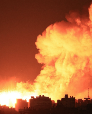 Indiscriminate Israeli bombardment of civilian districts in Gaza where dozens of families were wiped out