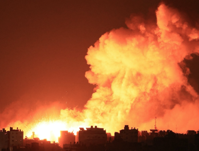 Indiscriminate Israeli bombardment of civilian districts in Gaza where dozens of families were wiped out