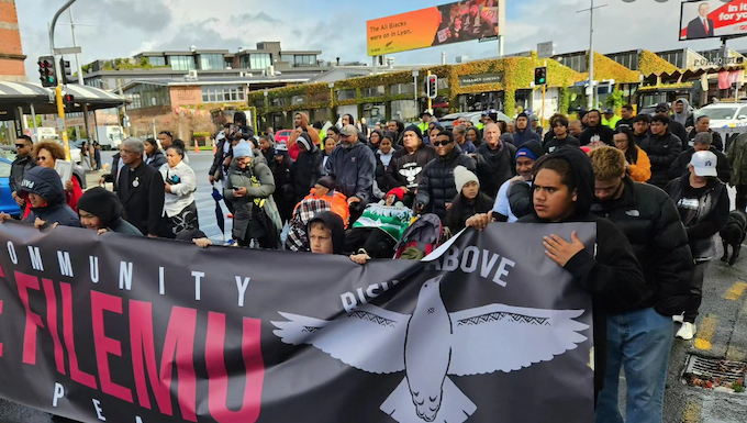 The Savali ole Filemu march on Auckland's Ponsonby Road