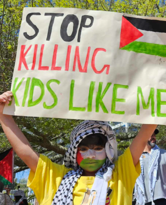 Big Auckland rally shows solidarity with Palestine over ‘genocidal’ war One of the many children taking part in today's solidarity rally for Palestine