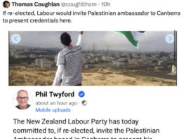 If re-elected, Labour would invite the Palestinian Ambassador