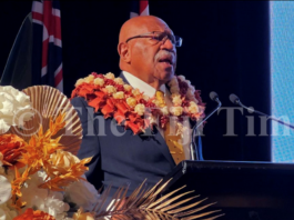 Prime Minister Sitiveni Rabuka speaks to the Fijian community in Sydney