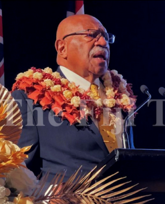 Prime Minister Sitiveni Rabuka speaks to the Fijian community in Sydney