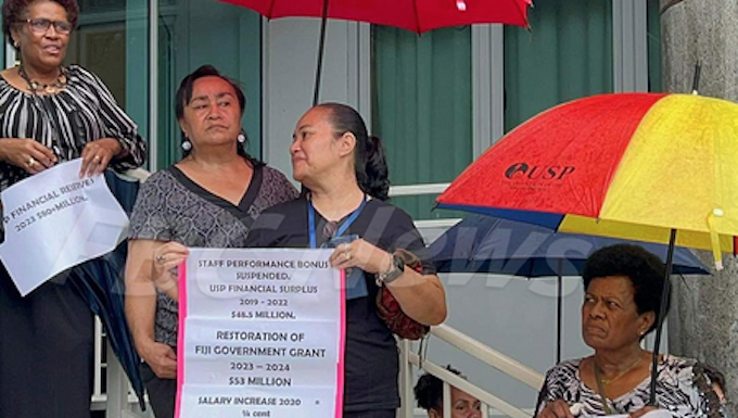 Day two of the USP staff protest over pay fairness and leadership