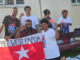 Piango Pacific activists in Fiji prepare their Morning Star flags